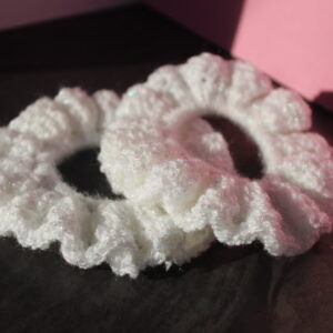Sparkly White Scrunchie