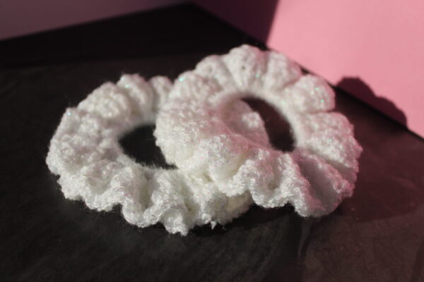 Sparkly White Scrunchie