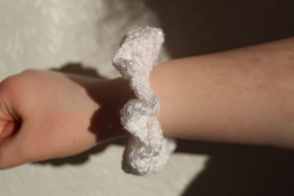 Sparkly White Scrunchie - Image 4